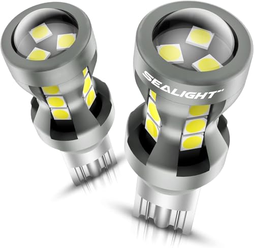 Image of SEALIGHT 921 LED Bulb Reverse Light with 3030-SMD LED Chips, 912 906 904 W16W T15 921 LED Bulb with Projector Replacement for Tail backup reverse Lights, Plug and Play, 6000K White, Pack of 2