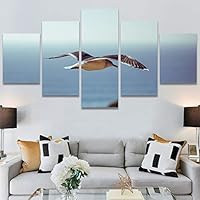 SIGNWIN 5 Panel Canvas Wall Art Birds Farmhouse/Country Group Group Multicolor Photography Realism Relax/Calm Warm for Home Decorations Ready to Hang - 60