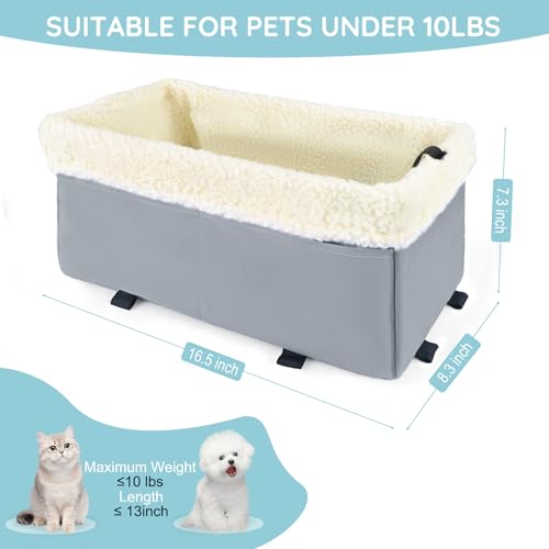 UTOLOVE assento de carro para cães pequenos, assento de carro para cães com console central com almo