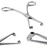 CHUANCI Professional 316L Stainless Steel Piercing Tool Septum Forceps Clamp Pliers Tool for Belly Nose Ear Tongue Lip Body Piercing (for Navel Piercing Needle clamp)