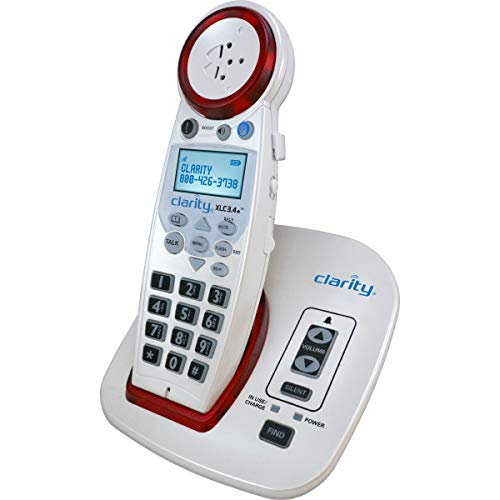 Clarity 59234.001 DECT 6.0 Extra-Loud Big-Button Speakerphone with Talking Caller ID, White, 3.6 x 4.5 x 5.3