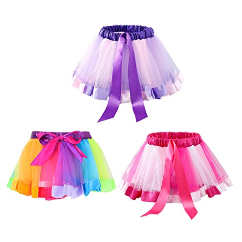 Deevoka Meninas Crianças Do Bebê Tutu Saia Festa Traje Fantasia Tutu Pettiskirt 4-8 Anos Rosa - Subi