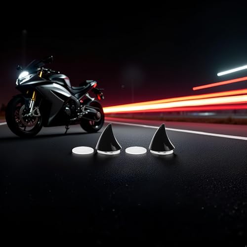 DPWOUM 2 x schwarze Motorradhelm-Hörner/Katzenohren, Eckdekoration, weiche Saugnapf-Paste, Helmdekoration, Helme