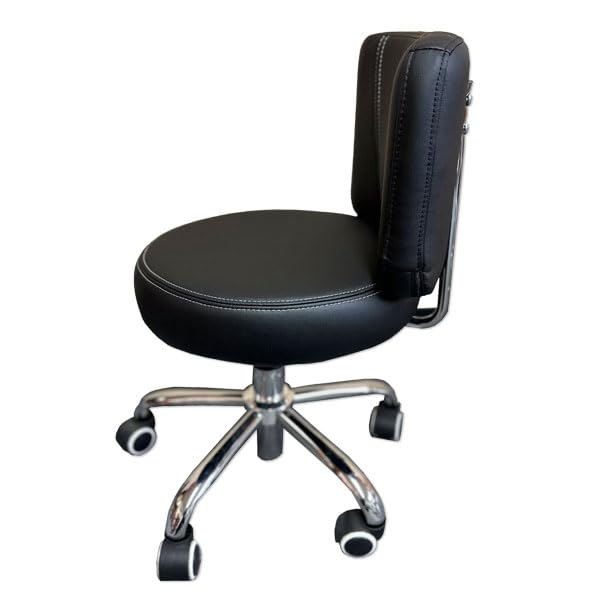 VTD Pedicure Bar Stool 2024 Chair Adjustable Height 13.5'' to 15.5'' Beauty Salon Black/Cappuccino/Sand/Grey/Dark Brown (Black)