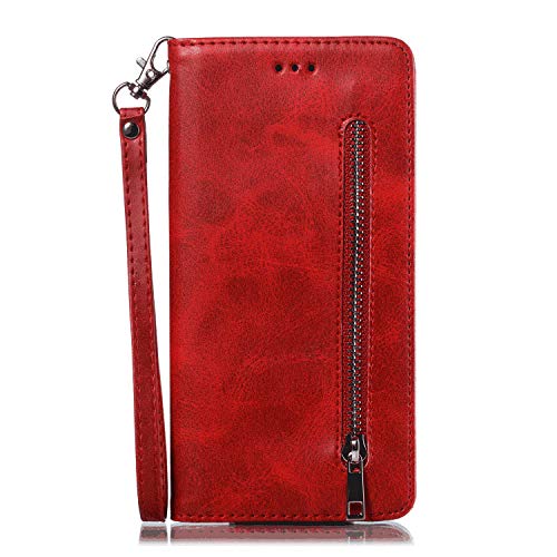 Leather Cover Compatible with Samsung Galaxy S10 5G, red Wallet Case for Samsung Galaxy S10 5G