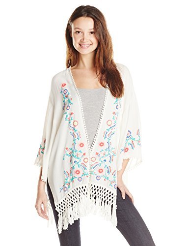 Jolt Junior's Bohemian Kimono-Inspired Top with Fringed Hem