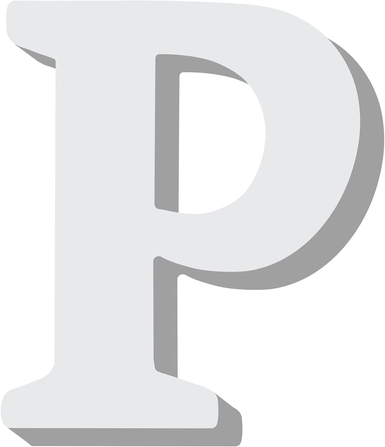 Rosymoment Alphabet P Wooden Hanging Decorative Wall Letter for Children's Bedroom Decor, 12 cm Length, White (Letter P)