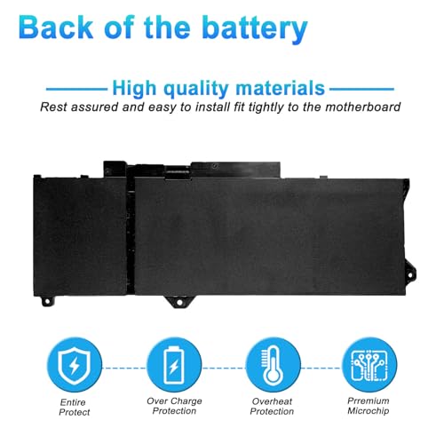 Image of 64Wh GRT01 Laptop Battery Replacement for Dell Latitude 14 5421 5431 15 5521 5531 Precision 3470 3561 3571 3591 Alienware m17 R5 AMD Gaming Series R05P0 05RGW 0P3TJ 00P3TJ VXD57 15.2V 4000mAh 4-cell