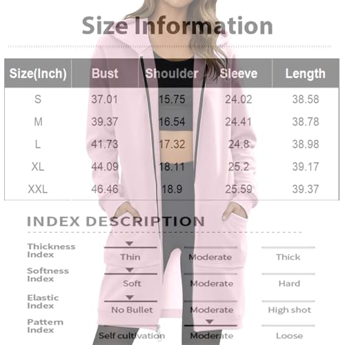 Long Hoodies for Women Zip Up Jacket Oversized Y2K Hoodie Long Sleeve Sweatshirt Fall Jacket Winter Coats with Pockets3