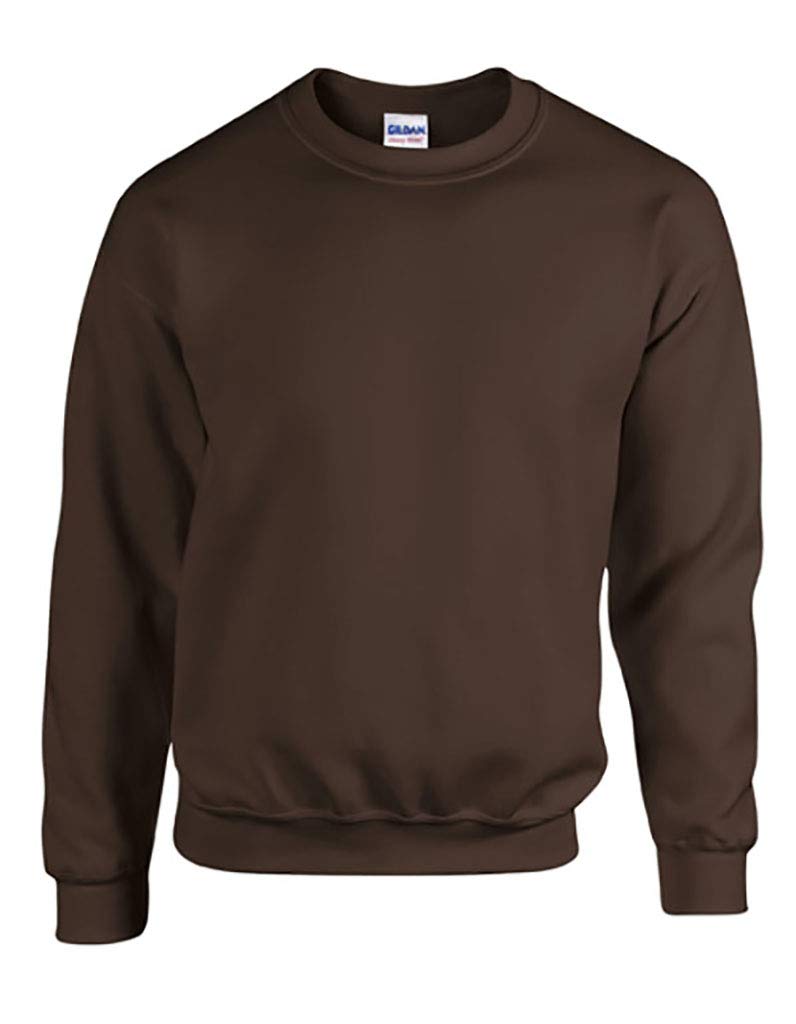 Gildan Men's Dark Chocolate Sweatshirt Adult 50/50. Crew Neck Sweat/18000, 2XL, Xxl