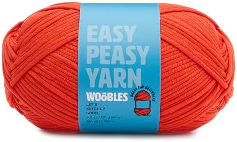 Woobles Easy Peasy Yarn for Beginners - Crochet & Knitting Yarn - Medium #4 Worsted - Cotton-Nylon Blend