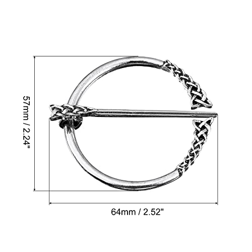 Image of uxcell Vintage Brooch Cloak Pin, Penannular Brooch Cloak Clasp Scarf Pin Shawl Pin Cardigan Brooch Buckle for Women Men Costume Accessory