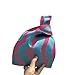 Anopo Women's Wrist Knot Tote Bag Small Crochet Wristlet Handbag Aesthetic Cute Knit Purse Wave Blue Pink