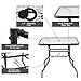 Tangkula Outdoor Dining Table with 2 inches Umbrella Hole, 32 inches Tempered Glass Top Square Patio Table, for Balcony, Backyard, Poolside and Sunroom