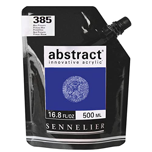 Sennelier Abstract Acrylic 500ml Pouch, Primary Blue, (10-121521-385), 500 ml (Pack of 1)