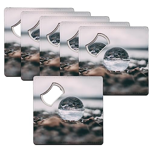 Sous verre décapsuleur galets dessous de verre avec ouvre bouteille intégré - 2