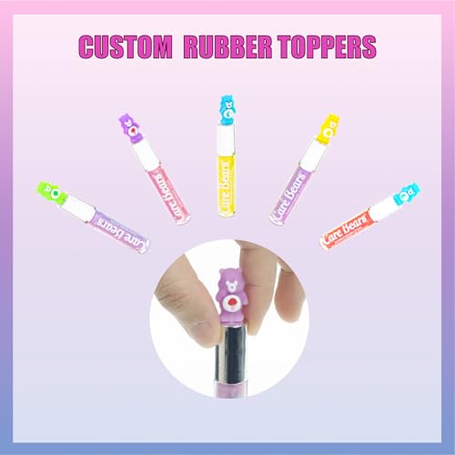 Care Bears 10 Piece Plant Based Lip Gloss, Girls Party Favors, First Makeup Set for Girl, Perfect for Parties, Sleepovers, and Birthday Gifts, Ages 3+, by Townley Girl