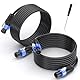 Jumwa 15M 2pack Speakon zu Speakon Lautsprecherkabel 12 Guage Cord Wire für Audio-Verstärker mit Twist Lock für DJ/PA Heavy Duty Audio