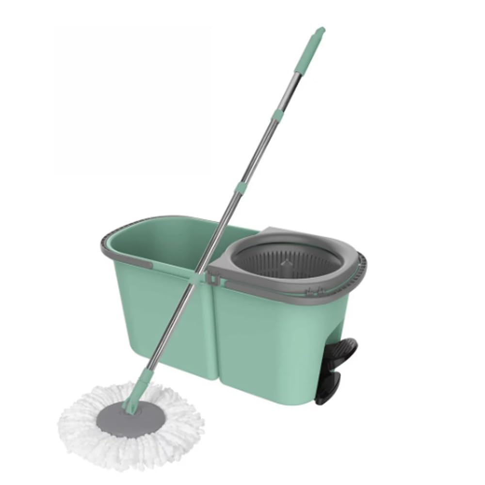 Fregona + cubo con función centrifugadora/escurridor.