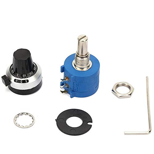 VOBOR Potenciómetro, 3590S-2-202L 2K Ohmios Resistencia Potenciómetro Multivuelta, Resistencia Ajustable Precisión Potenciómetro Multivuelta