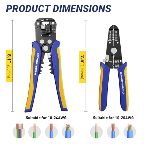 haisstronica Automatic and Manual Wire Stripper Set, AWG 10-24 - Image 6