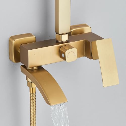 Douche thermostatique murale avec mélangeur bouffon pivotant et kits de douche 3 en 1 - 5