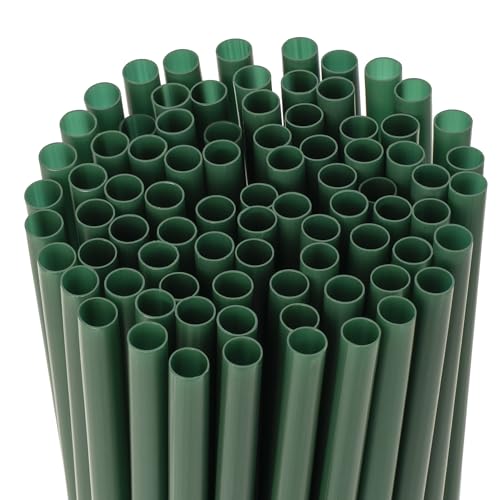 Lpaacat Disposable Plastic Straws Dark Green Drinking Straw for Coffee House Diner- for Beverage Juice Soda Bar Supplies Individually Wrapped 200 Counts