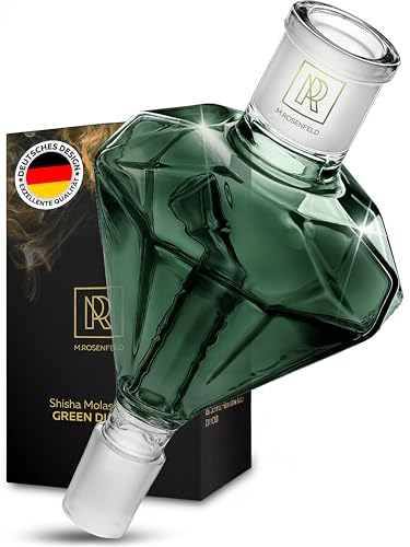 M. ROSENFELD Shisha Molassefänger Diamant GRUN DIAMOND Glas Molassefänger mit 18/8 Schliff kompatibel mit den meisten Shishas