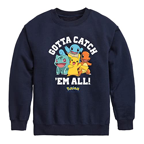 HYBRID APPAREL - Pokémon - Gotta Catch Em All Starters - Youth Crewneck Fleece Sweatshirt