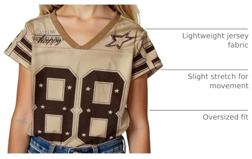 Image of Girls Boy Jersey Shirt Y2k Baggy Shirt 88 Graphic Tshirt V Neck Outfit Kids Oversized Short Sleeve Summer Tee Top
