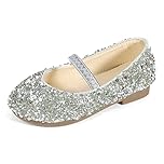 MK MATT KEELY Girls Princess Shoes Mary Jane Party Cosplay Shoes Dress Up Sandals for 2-7 Years Toddlers Little Kids Silver,9.5 UK Child