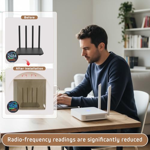 Image of Large WiFi Router Cover, Smart Meter Cover Block 90% of WiFi Router EMF and 5G Electric Meter Faraday Cage Protection