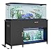 Bestier 55-75 Gallon Fish Tank Stand with Power Outlet&LED Light, 49x19 Heavy-Duty Metal Aquarium Stand with Cabinet&Drawer for Accessories Storage, Suit for Reptile/Turtle Terrarium, 726Lbs Capacity