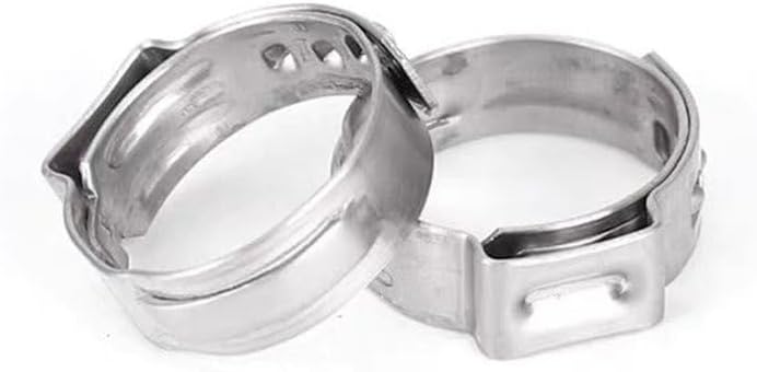 304 Ear Hose Clamps - 6.5mm 21.0mm Stepless Clips Secure Fastening Plumbing, Automotive, DIY Metalworking Projects(10.8-13.3mm)