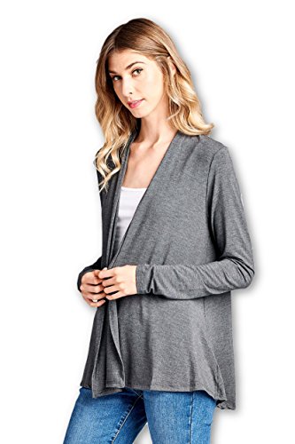 Image of Women Casual Open Front Long Sleeve Lightweight Softest Viscose Made from Bamboo Cardigan