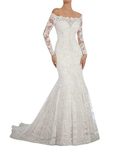 Robe sirène femme longue dentelle manches longues chic de cérémonie ajustée