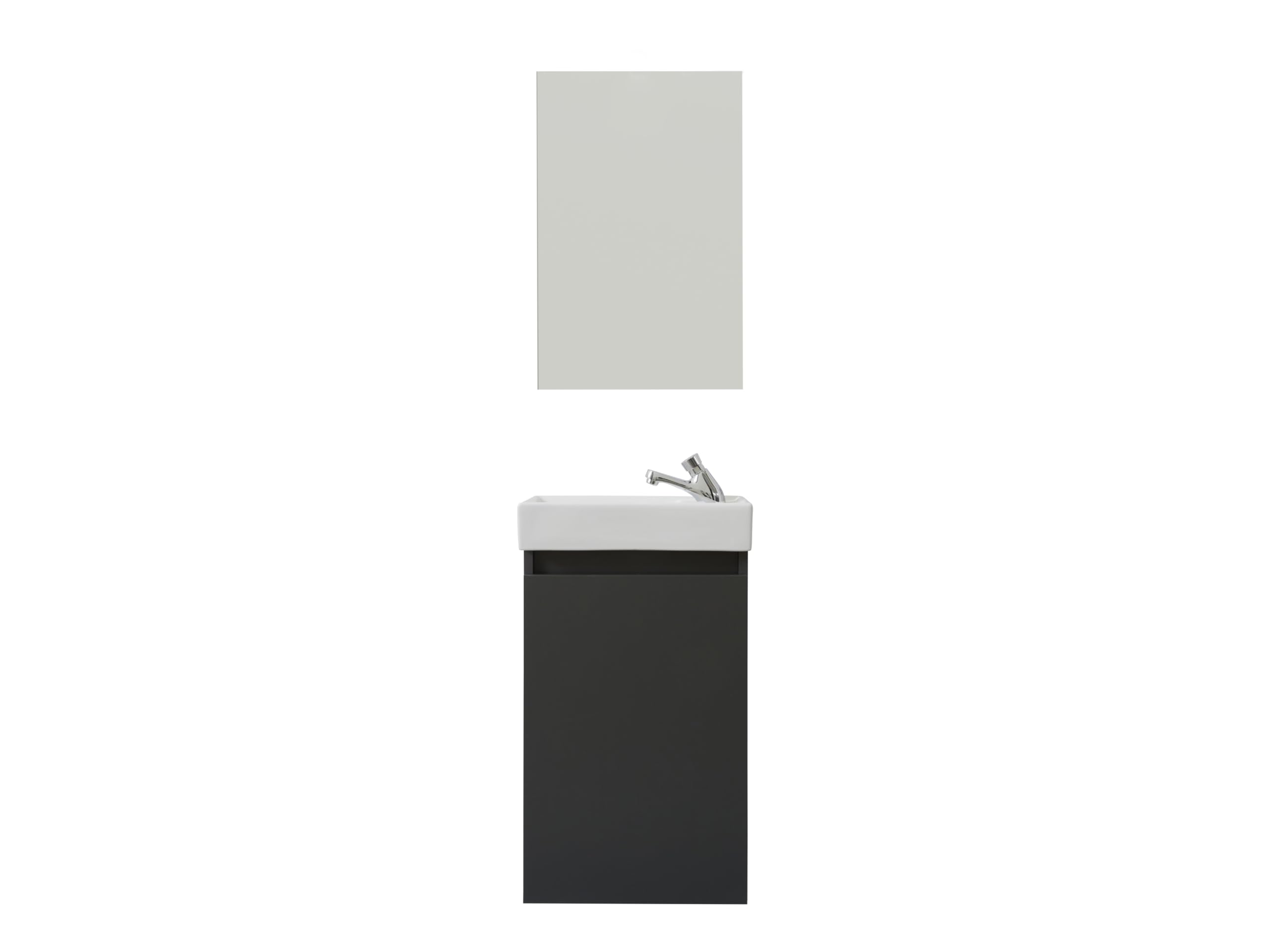 trendteam smart living - Champ - kompaktes Badmöbel-Set (WBU + Waschbecken + Spiegel) - Grau - (BxHxT) 40 x 60 x 21/39 x 60 x 2 cm - Kratzfest