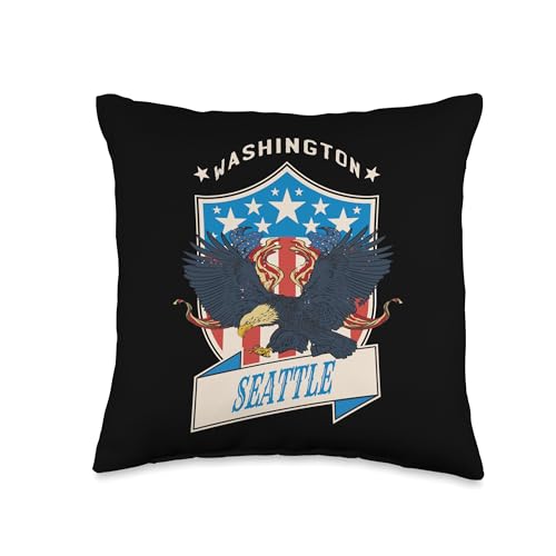 Wowtastic! Seattle City National Washington Day Throw Pillow, 16x16, Multicolor