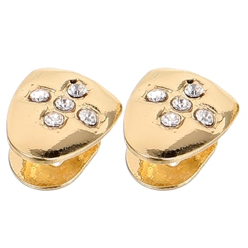 LRXIYODE 2 Pezzi Copri Denti in Metallo Brillantini Oro, Accessori Stabili e Leggeri per Festa Hip Hop e Look Unico per Adulti e Rappers