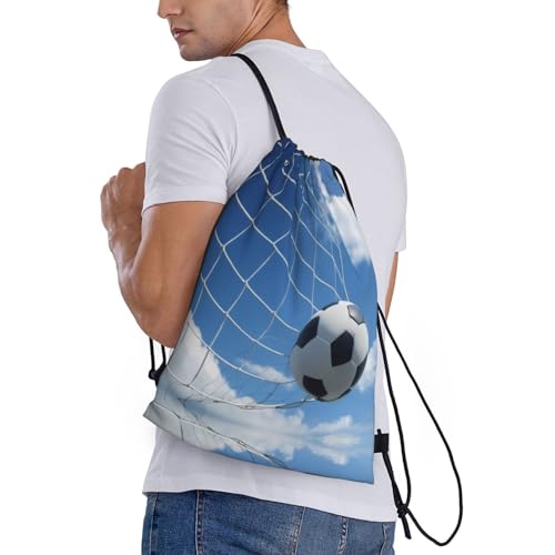 Soccer (1) Lightweight Drawstring Duffel Bag â€“ Water-Resistant Polyester Travel & Gym Bag With Adjustable Shoulder Strap3