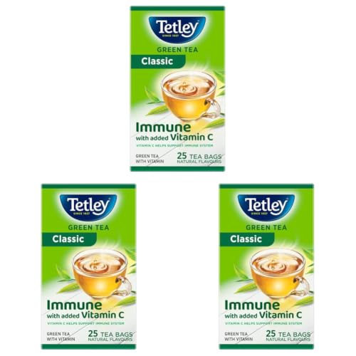 Image of Tetley Green Tea, Pure Original, 25 Tea Bags (Pack of 3)