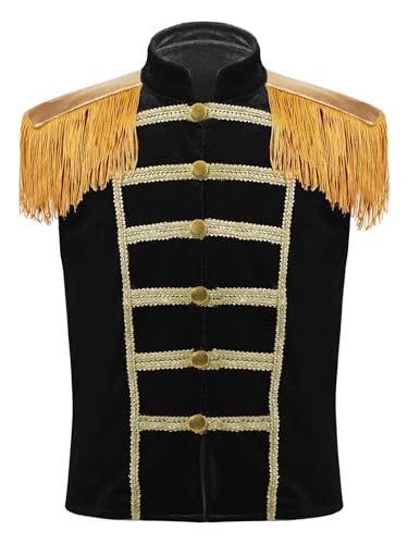 Sywiyi Kids Drummer Parade Sleeveless Waistcoat Jacket Military Vest School Marching Band Uniforms
