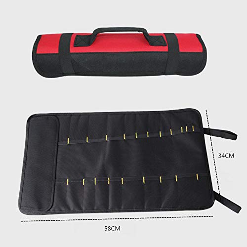 MASO H1809 Portable Tools Bag 22 Pockets 600D Oxford Canvas Tool Roll Up Bag Big Tote Carrier Organizer - Image 2