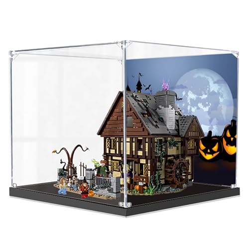 Expositor acrílico para Lego 21341 Dis*ney Witches Sanderson Sisters' Casa Mágica, Protección a prueba de polvo, caja de exhibición, compatible con Lego 21341 (Modelo Lego no incluido) (3 mm)