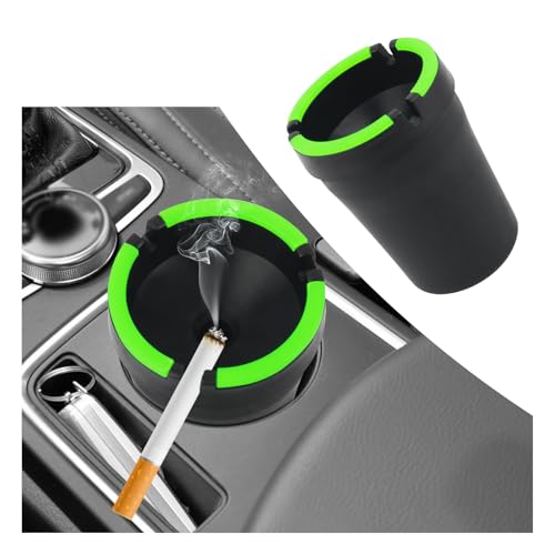 Image of Car Ashtrays for Cup Holder Smell Proof,Multi-Functional Smokeless Ashtray for Car Storing Cigarettes,Rubbish,Ashtray with Lid Smell Proof for Most Vehicles (Black)