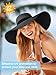 Senker Fashion Sun Hats for Women Oversize Wide Brim Straw Beach Hat Floppy Foldable Roll-Up Summer Vacation UPF 50+ Black