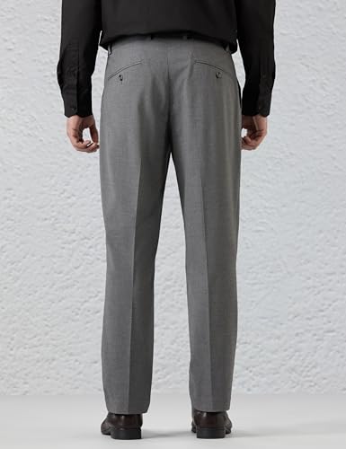 Image of Amazon Brand - Symbol Men's Pleated Stretchable Formal Pants |Half-Elasticated | Regular Fit (Available in Plus Sizes)