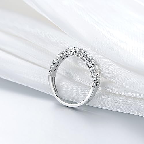 Molioaki 1.52 carats Round Cut Wedding bands for women Moissanite wedding bands Platinum Plated Silver womens wedding rings3