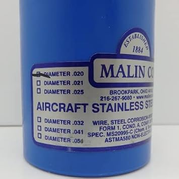 Malin Safety Wire / Lock Wire & Canister 0.020 Dia, 930 Ft.