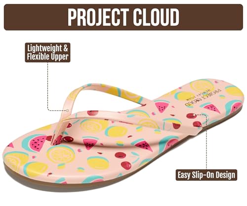 Image of Project Cloud Flip Flops for Women Footwear- Lightweight and Memory Foam Insole Sandals for Women 2026 - Durable Non-Slip Beach Essentials Flats for Women Sandals (Foundations)